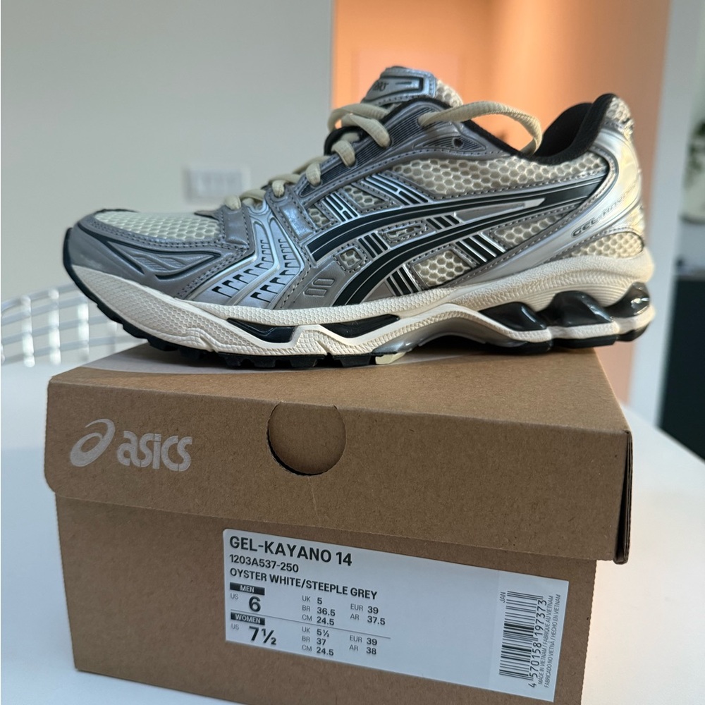 ASICS Gel-Kayano 14 Running Shoes - Oyster White/Steeple Grey